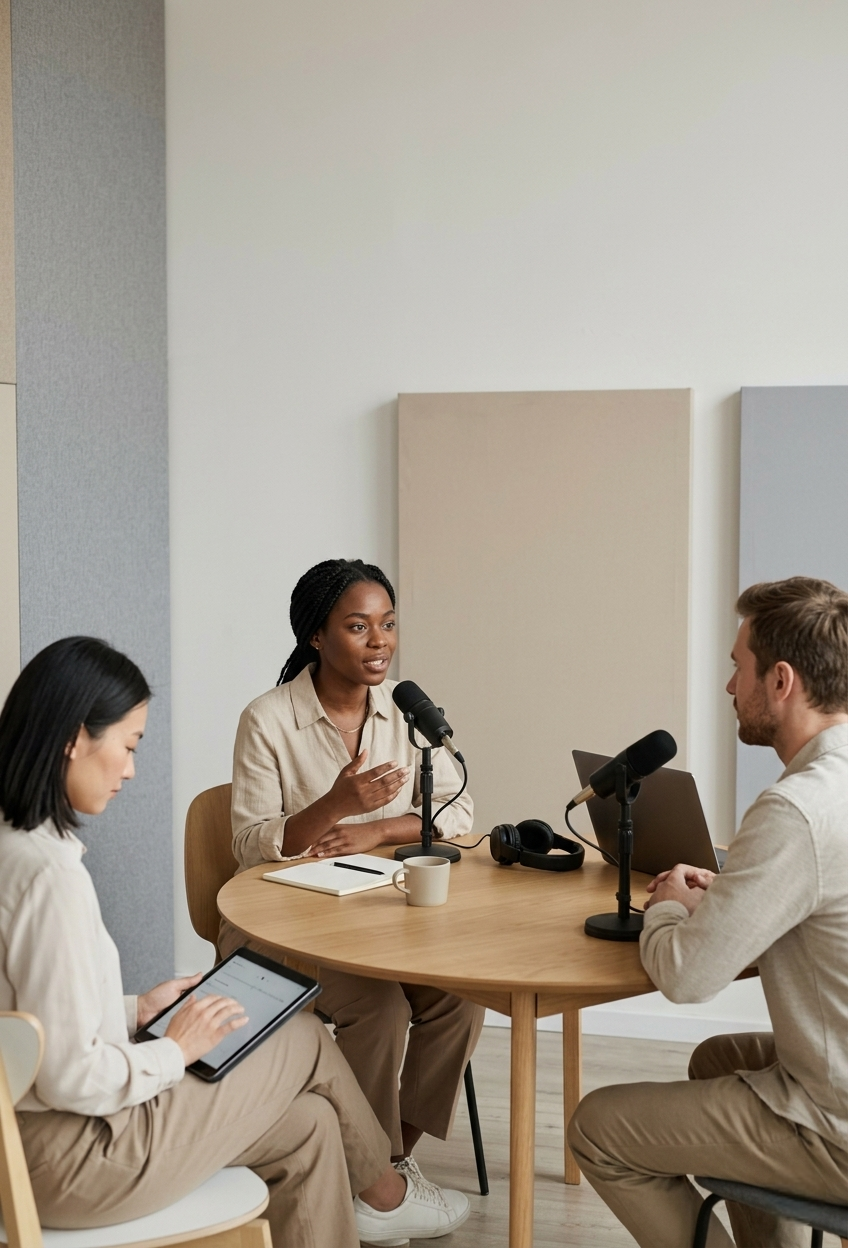 Visual representation of Podcasts use case for AI voice generator